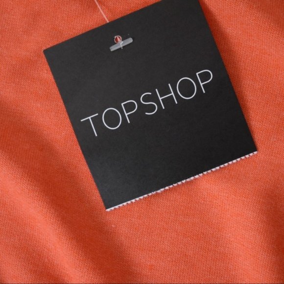 Topshop Kylie Orange White Trim Cropped Tank Top - Picture 4 of 5